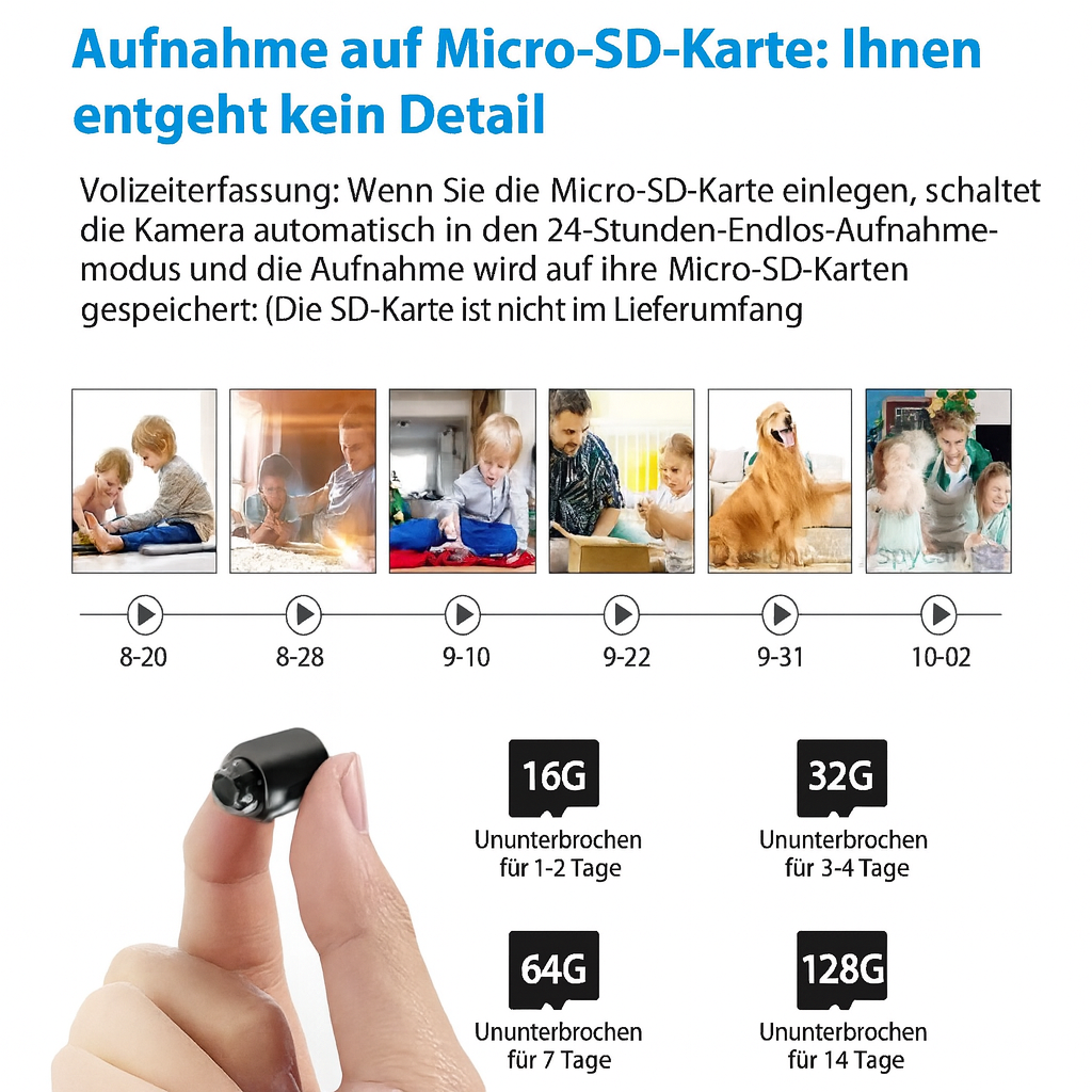Compacte Beveiligingscamera met Wifi Nachtzicht Bewegingsdetectie Full HD Draadloos Thuisbewaking App Besturing Automatische Opname Micro SD Kaartslot Discrete Monitoring Dag en Nacht | Sansoti