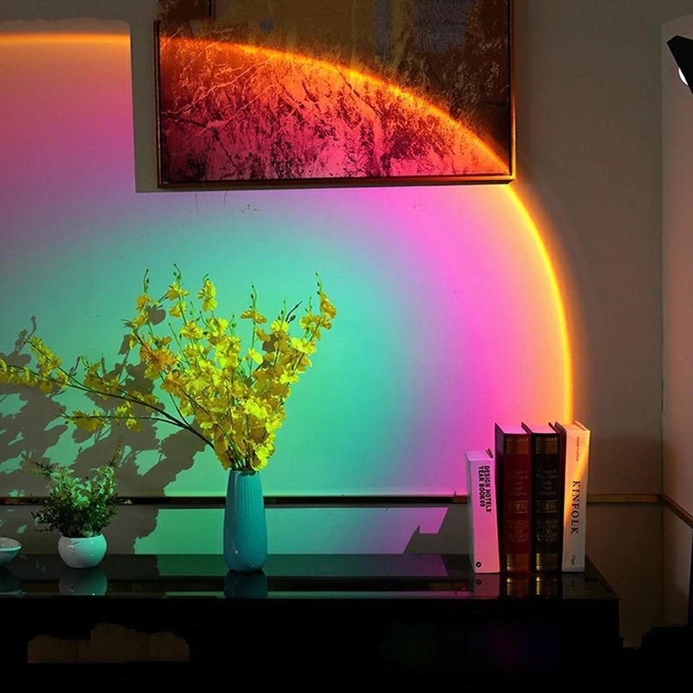 Tischlampe mit Sonnenuntergangsprojektion Stimmungslicht LED Dimmbares Nachtlicht für Schlafzimmer Wohnzimmer Ambiente | Sansoti