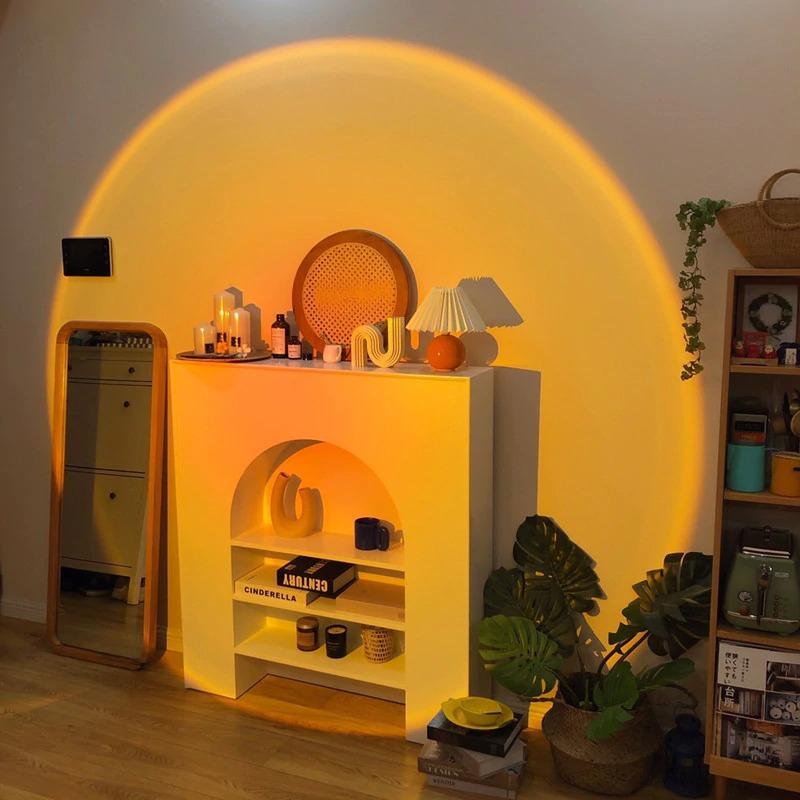 Tischlampe mit Sonnenuntergangsprojektion Stimmungslicht LED Dimmbares Nachtlicht für Schlafzimmer Wohnzimmer Ambiente | Sansoti