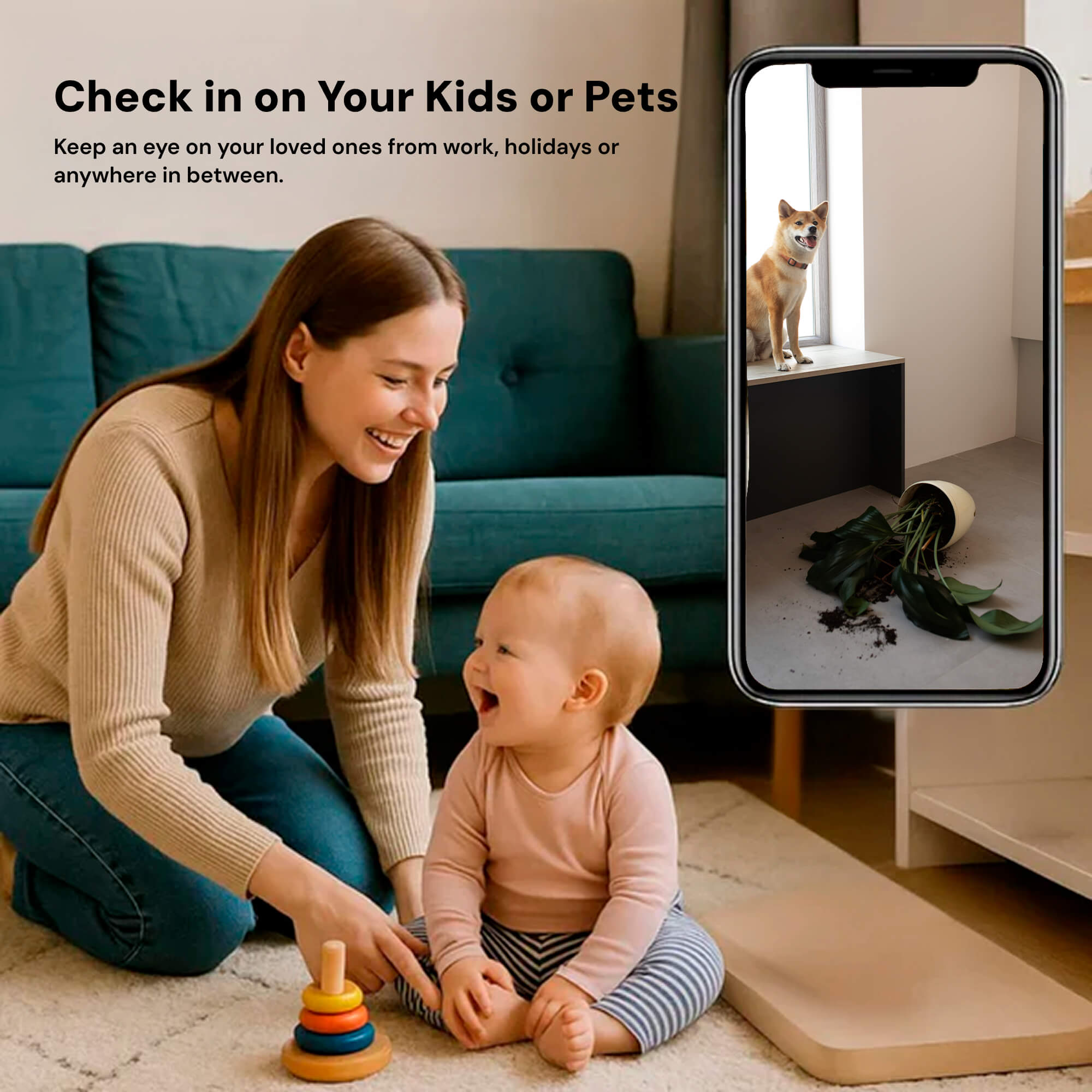 Mini Draadloze Beveiligingscamera met Audio 1080P Nachtzicht WiFi Bewakingscamera Indoor voor Thuisbeveiliging Bewegingsdetectie Mobiele App | Sansoti
