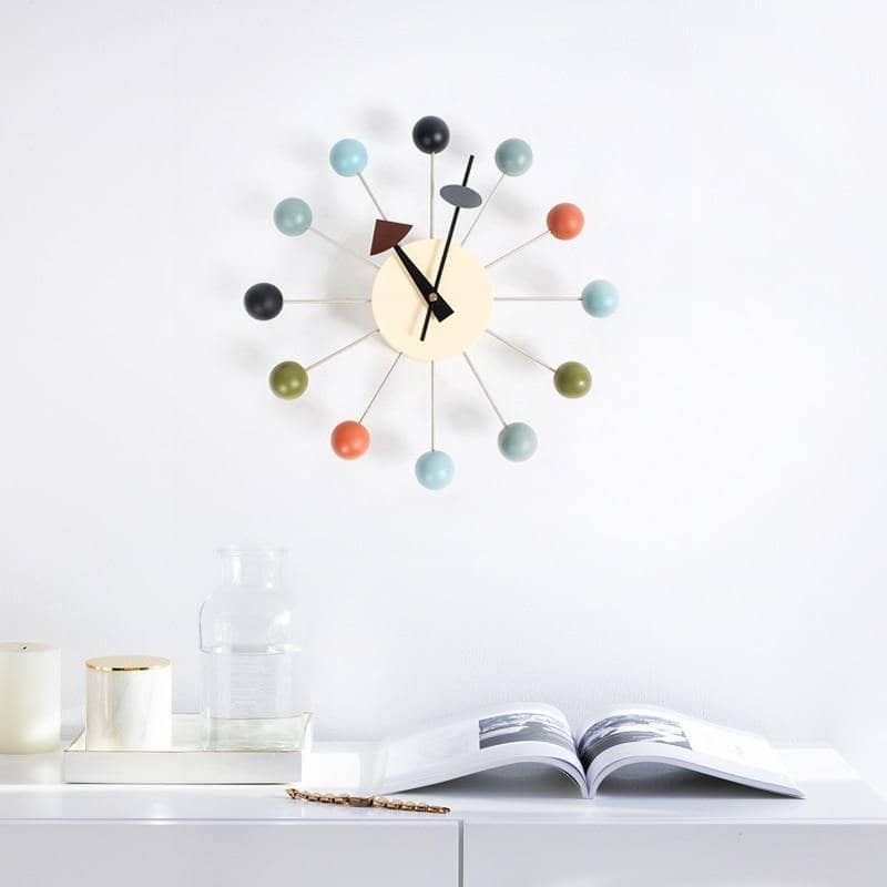 Minimalistische Abstracte Wandklok met 3D-Baldesign 32 cm – Stille Quartzuurwerk Modern Interieur | Sansoti