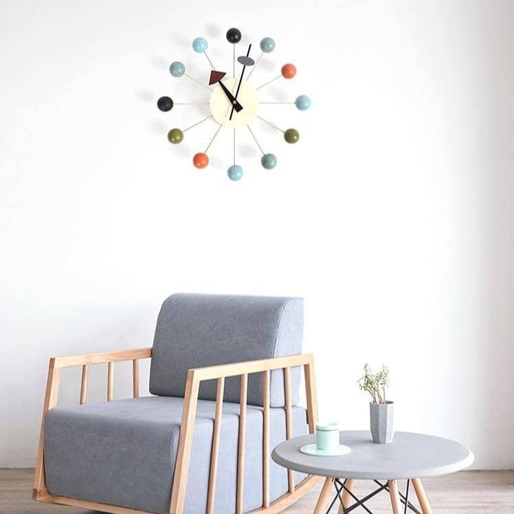 Minimalistische Abstracte Wandklok met 3D-Baldesign 32 cm – Stille Quartzuurwerk Modern Interieur | Sansoti