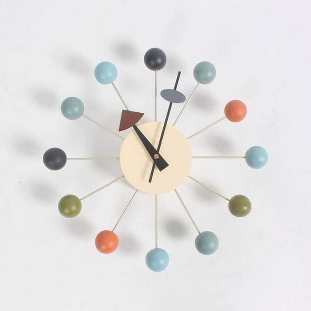 Abstracte 3D-Bal Wandklok – Scandinavisch Minimalistisch Design 32 cm Siliconen Quartz Stille Uurwerk Decoratief Interieur Zwart Grijs | Sansoti