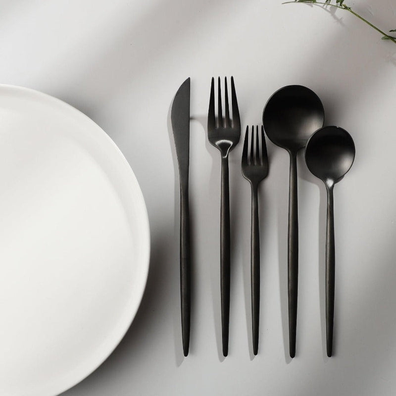 Bestek Set 18/10 RVS met Titanium Coating voor Moderne Gedekte Tafels 4 tot 16 Personen Elegante Tafelbestek | Sansoti