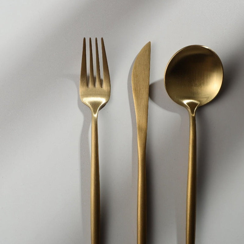 Bestek Set 18/10 RVS met Titanium Coating voor Moderne Gedekte Tafels 4 tot 16 Personen Elegante Tafelbestek | Sansoti