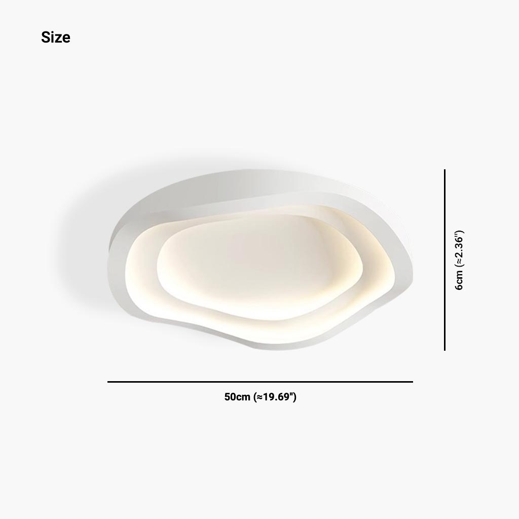 Plafonnier LED blanc à intensité variable, design ondulé, montage affleurant, 40-60cm, avec télécommande, style moderne scandinave | Sansoti