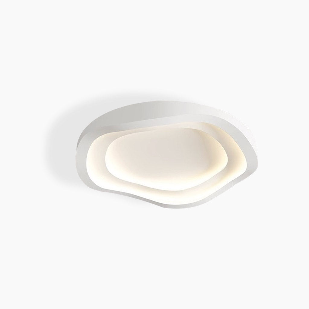 Plafonnier LED blanc à intensité variable, design ondulé, montage affleurant, 40-60cm, avec télécommande, style moderne scandinave | Sansoti