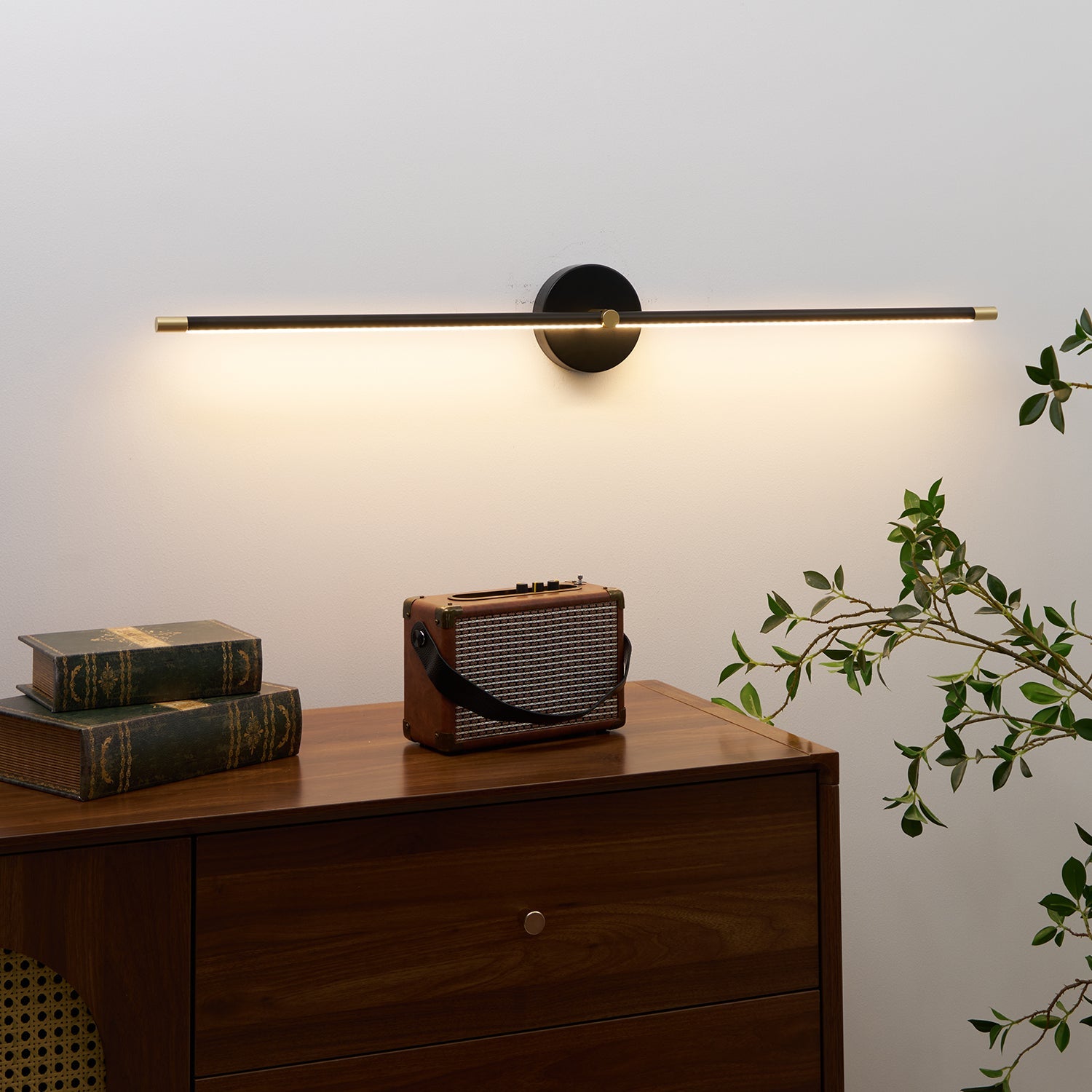 Edge Lineaire LED Wandlamp – 68/98/128 cm – Zwart/Goud – Warm/Neutraal/Koel Wit – Dimbaar Beschikbaar – Badkamer/Spiegel/Kunstverlichting | Sansoti