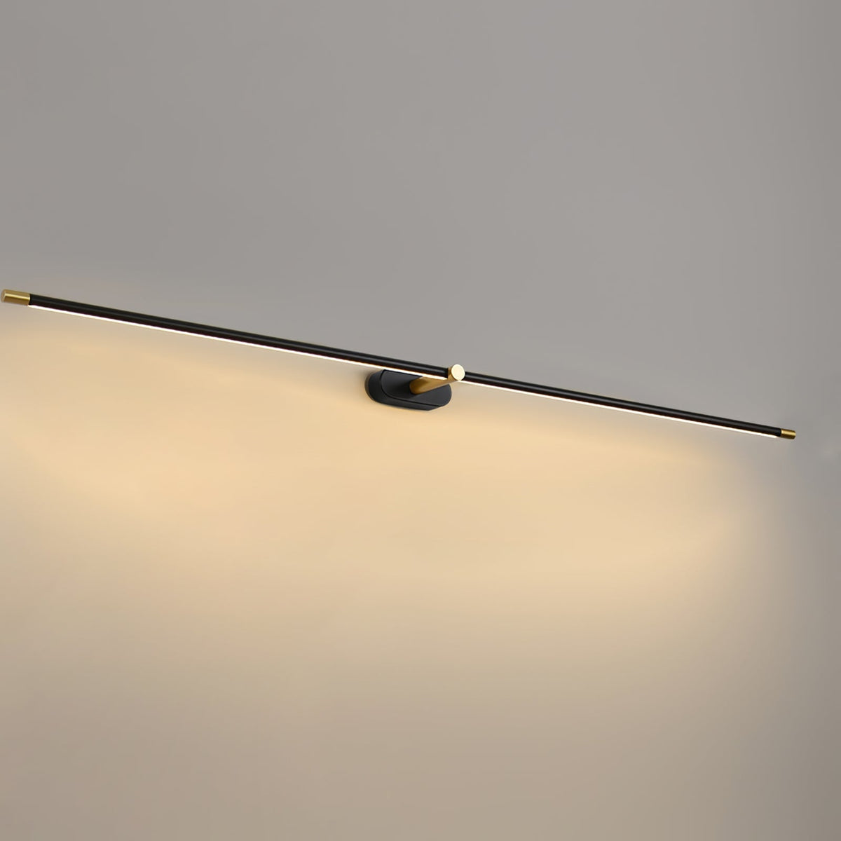 Oplaadbare LED Wandlamp Linear Design Zwart Goud Touch Dimbaar Snoerloos 68-128cm Modern Sfeerlicht Binnen | Sansoti
