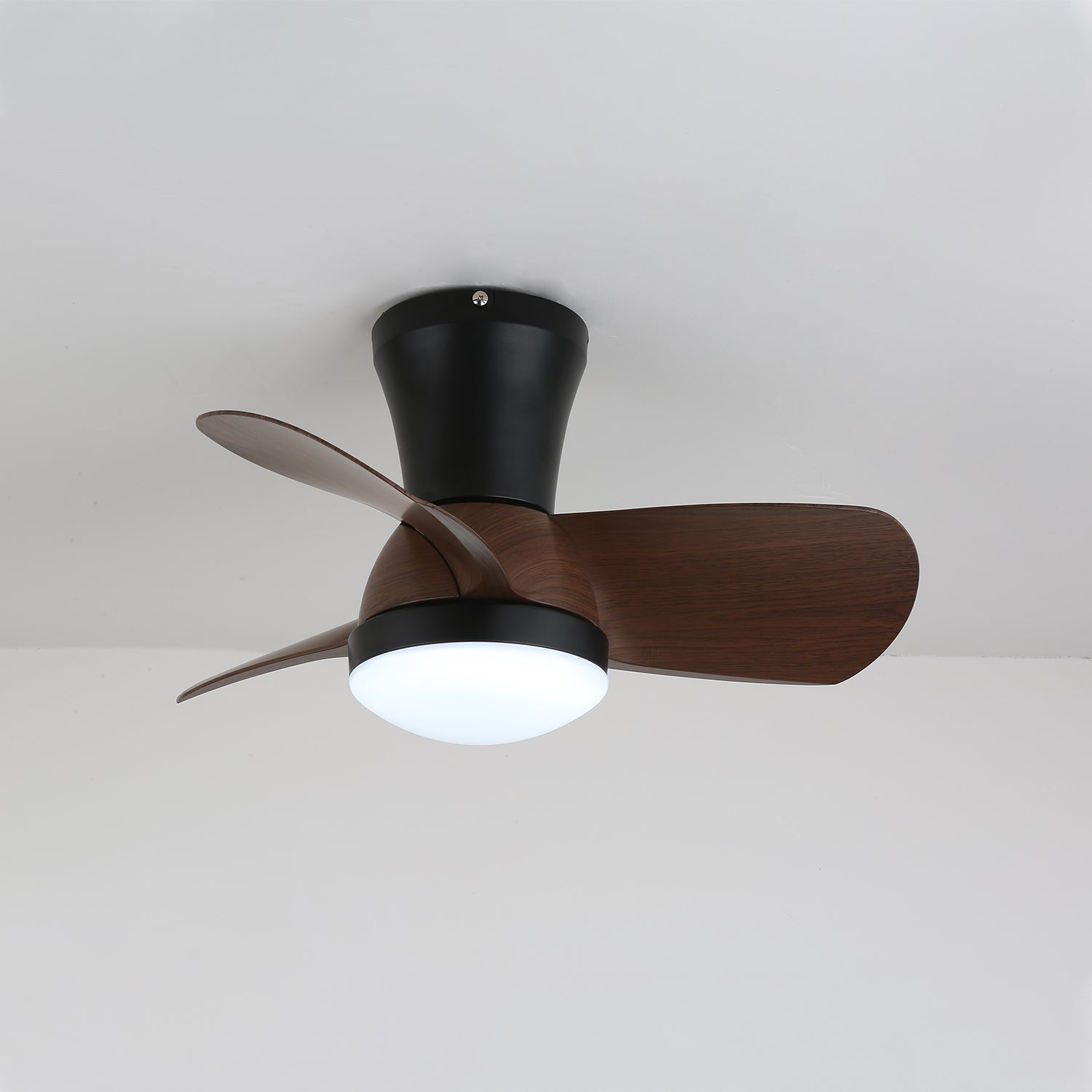 Modern Ceiling Fan with Lighting in Wood and White Ø61 cm – Quiet Fan with LED 24W, 6 Speeds and Remote Control for Living Room, Bedroom or Office | Sansoti