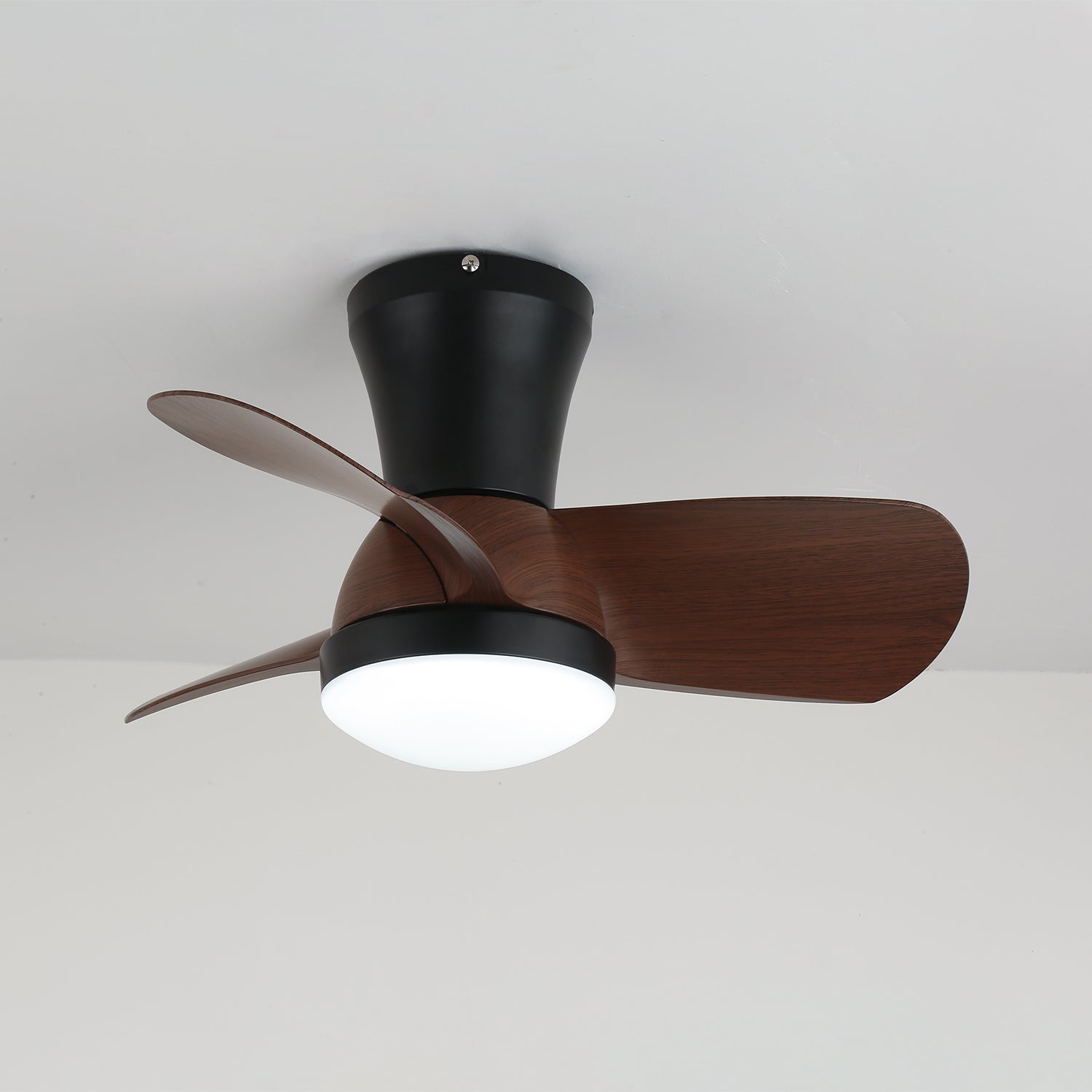 Modern Ceiling Fan with Lighting in Wood and White Ø61 cm – Quiet Fan with LED 24W, 6 Speeds and Remote Control for Living Room, Bedroom or Office | Sansoti