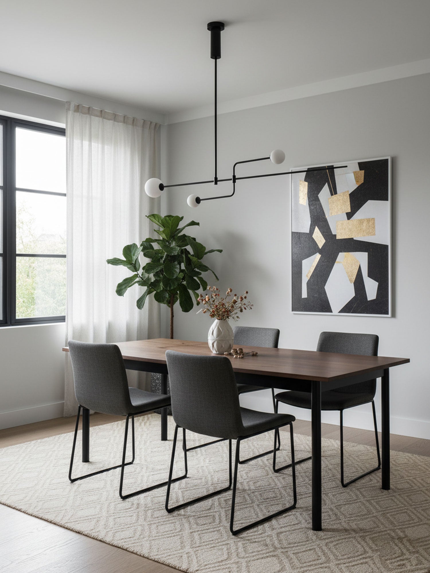 Mobiel Plafondlamp met Glazen Bollen – Modern Messing of Zwart Design – 9 Configuraties – G9 & G4 Fitting | Sansoti