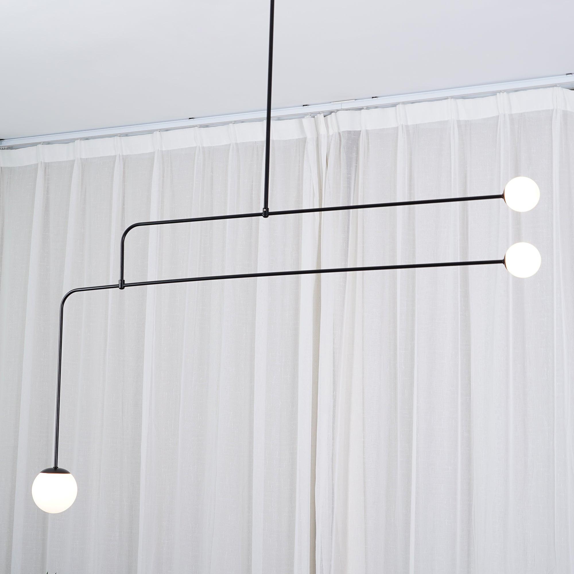 Mobiel Plafondlamp met Glazen Bollen – Modern Messing of Zwart Design – 9 Configuraties – G9 & G4 Fitting | Sansoti