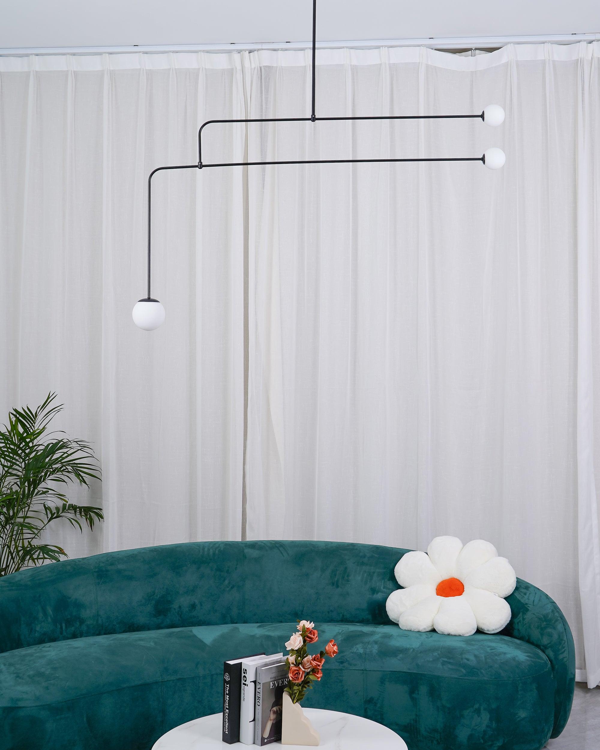 Mobiel Plafondlamp met Glazen Bollen – Modern Messing of Zwart Design – 9 Configuraties – G9 & G4 Fitting | Sansoti