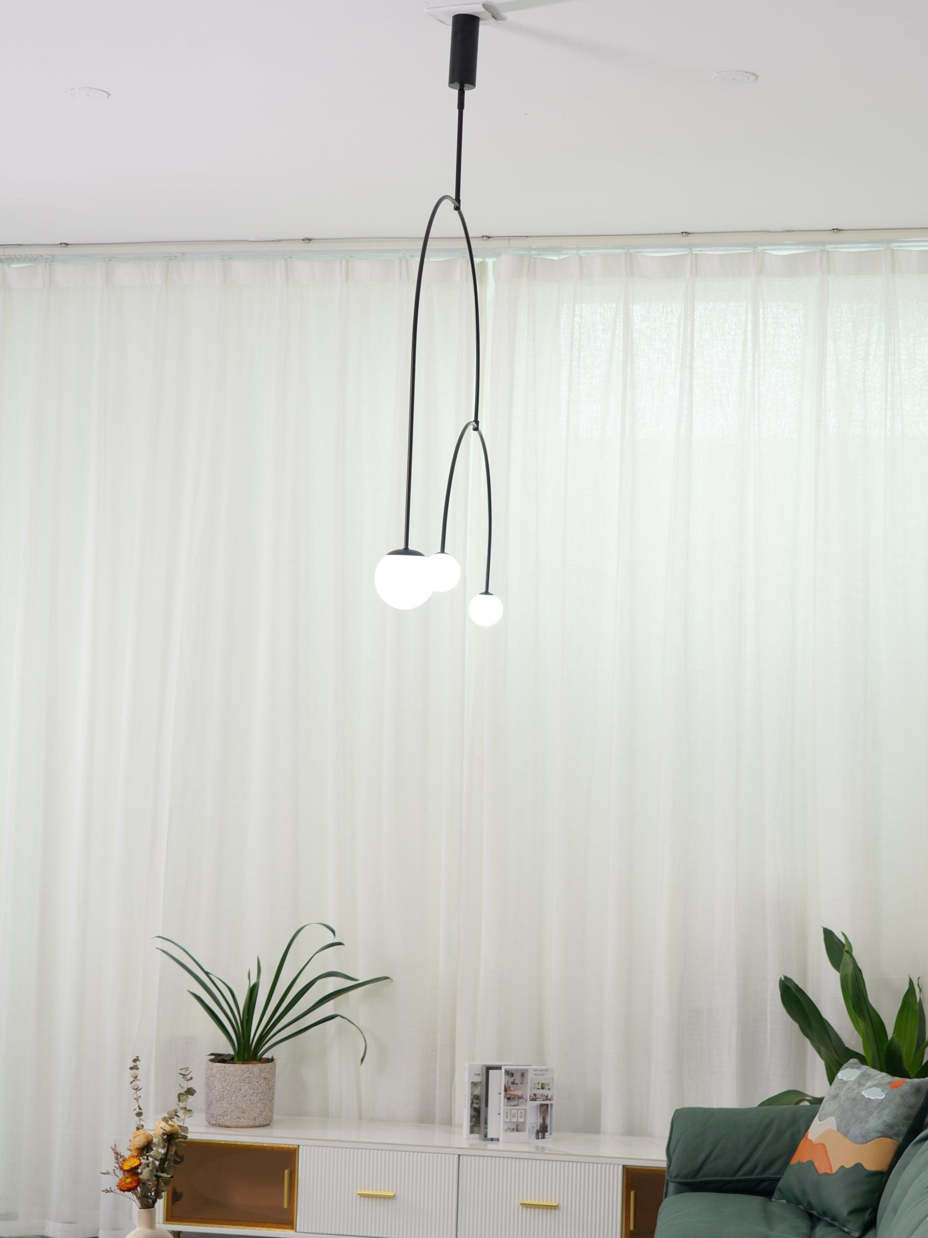 Mobiel Plafondlamp met Glazen Bollen – Modern Messing of Zwart Design – 9 Configuraties – G9 & G4 Fitting | Sansoti