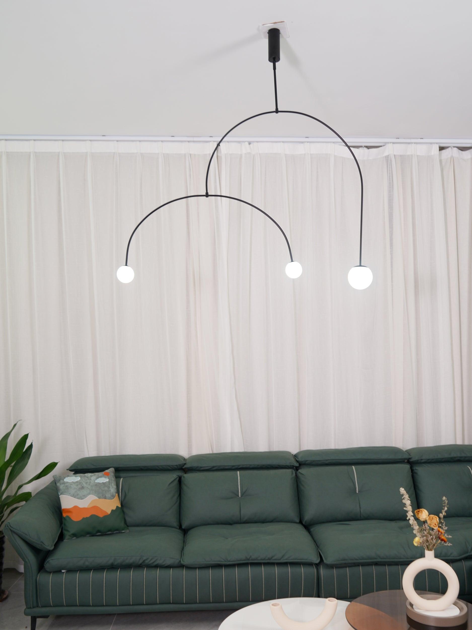 Mobiel Plafondlamp met Glazen Bollen – Modern Messing of Zwart Design – 9 Configuraties – G9 & G4 Fitting | Sansoti