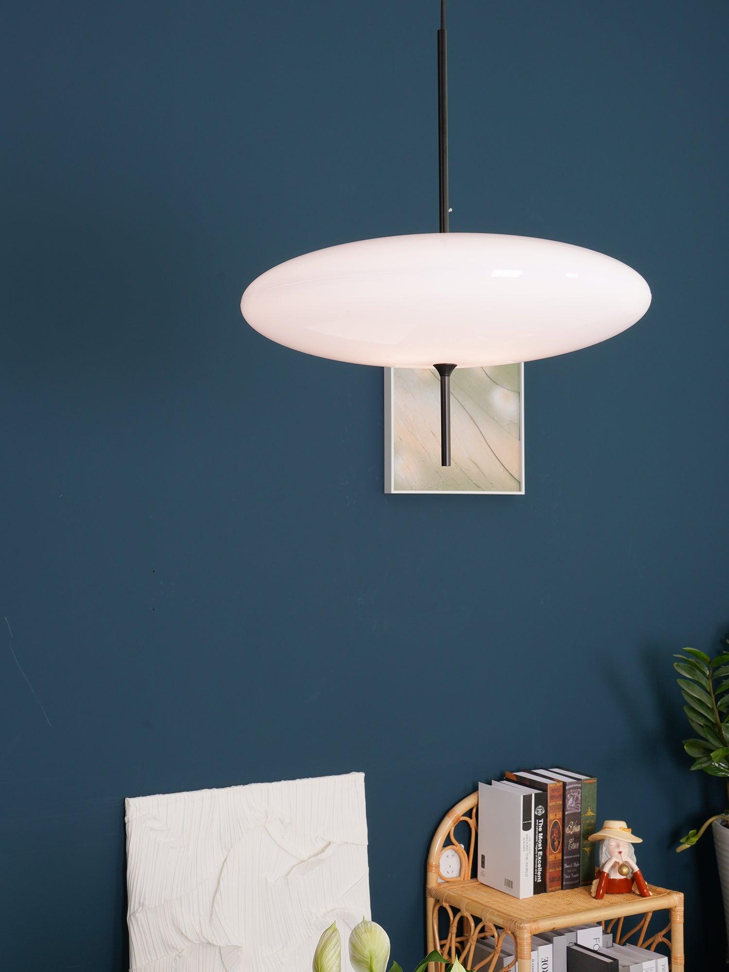 Opaalwitte Schijfhanglamp Elliptisch Design Glas-Effect Polymeer 3-4 Lichtpunten E26/E27 Moderne Designlamp Scandinavische Stijl Zwart of Wit Scandinavisch Interieur | Sansoti