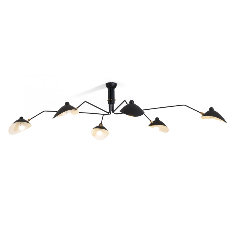 Verstelbare Spinlamp Multi-Arm Plafondlamp Industriële Design Messing Details Zwart Wit Scandinavisch Modern | Sansoti