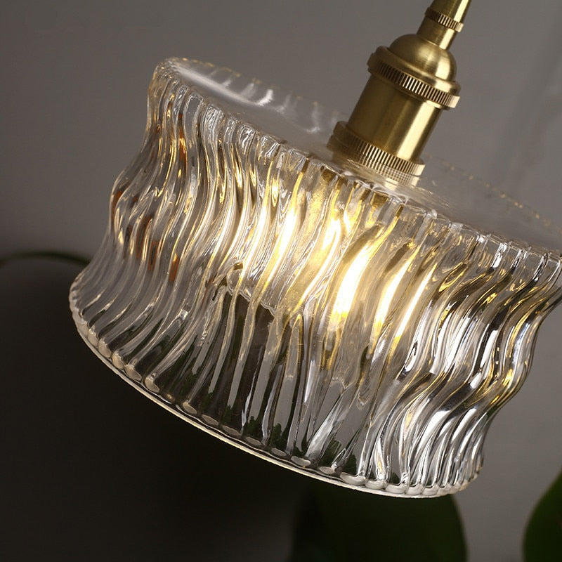 Hanglamp Geribbeld Glas Messing Japans Retro E27 Eetkamer Keuken Wit Groen | Sansoti