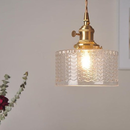 Hanglamp Geribbeld Glas Messing Japans Retro E27 Eetkamer Keuken Wit Groen | Sansoti
