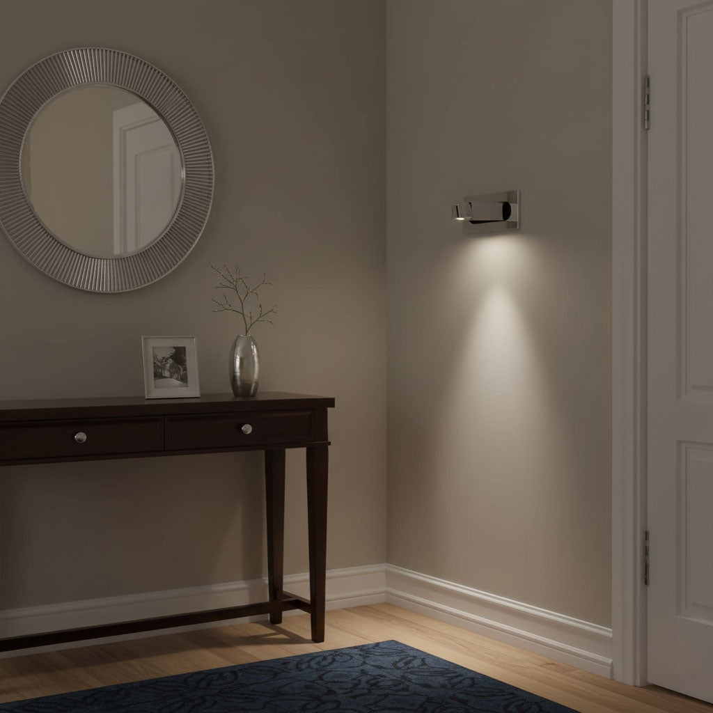 LED wandlamp met verborgen schakelaar – druk in, druk uit – verstelbare kop voor leeslicht naast bed | Sansoti