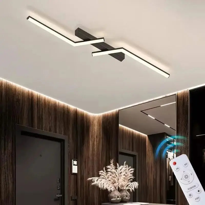 LED-Deckenleuchte, dimmbar, rechteckig, Gold, Schwarz, 60–120 cm, moderne Deckenbeleuchtung, Wohnzimmer, Schlafzimmer | Sansoti