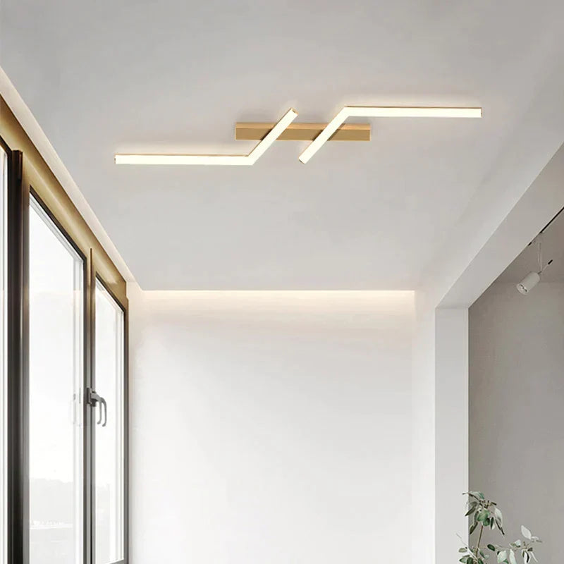 LED-Deckenleuchte, dimmbar, rechteckig, Gold, Schwarz, 60–120 cm, moderne Deckenbeleuchtung, Wohnzimmer, Schlafzimmer | Sansoti