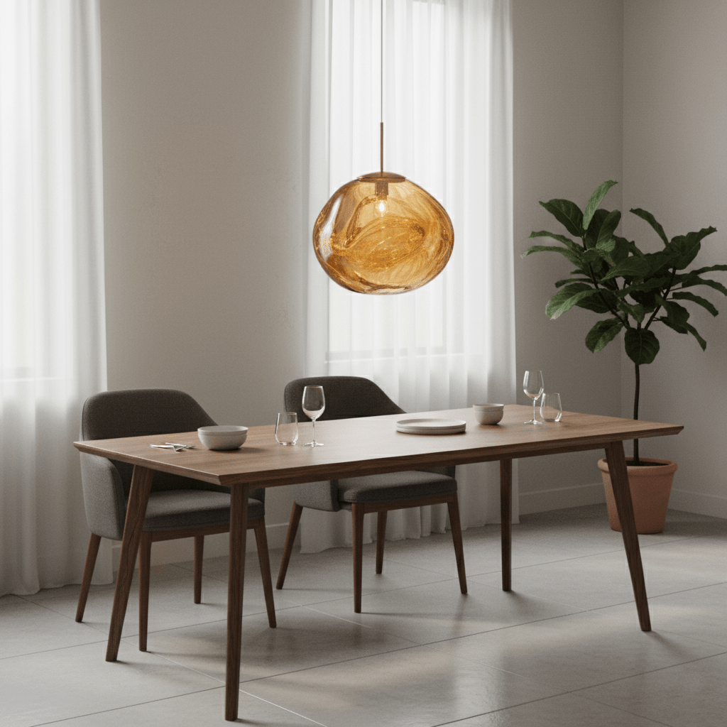 Hanglamp Modern Gesmolten Glas Effect ø18-48 cm Chroom Goud Rosé Goud met Spiegelreflectie voor Eetkamer Woonkamer | Sansoti