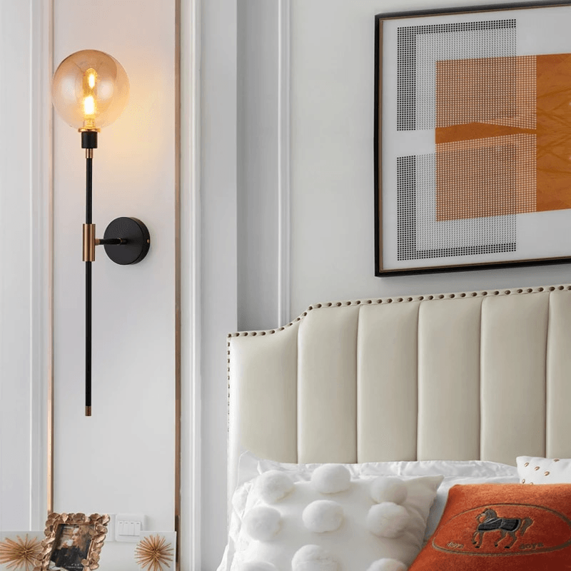 Moderne Glazen Wandlamp – Minimalistische Verlichting met Helder Glas – Beschikbaar in 3 Kapkleuren | Sansoti