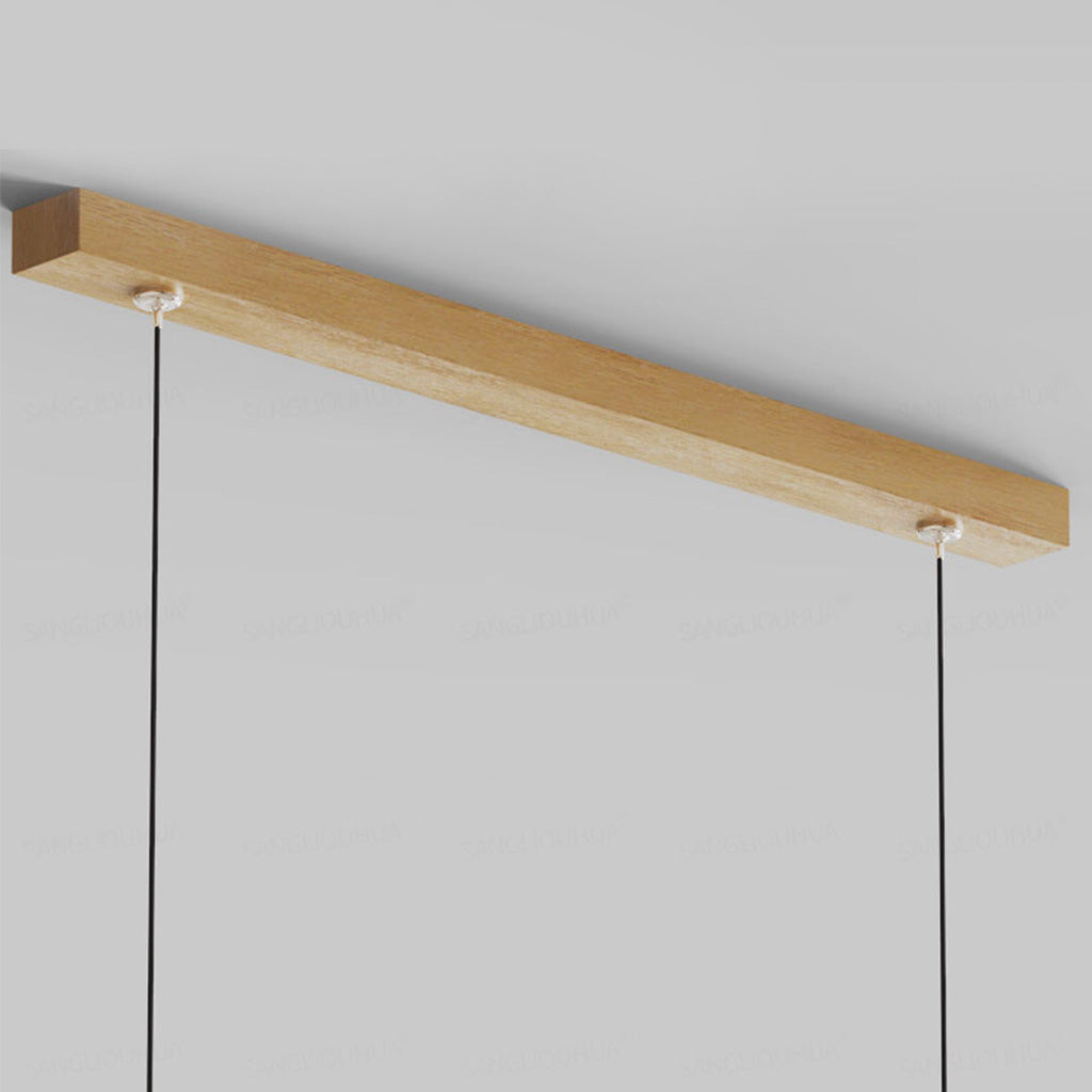 Lineare Hängeleuchte Kautschukholz LED Minimalistisches skandinavisches Design Esszimmer Kücheninsel Esstischbeleuchtung | Sansoti
