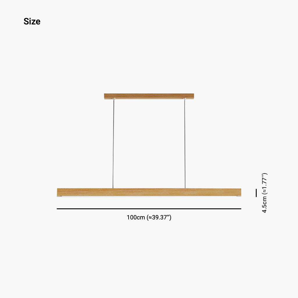 Lineare Hängeleuchte Kautschukholz LED Minimalistisches skandinavisches Design Esszimmer Kücheninsel Esstischbeleuchtung | Sansoti