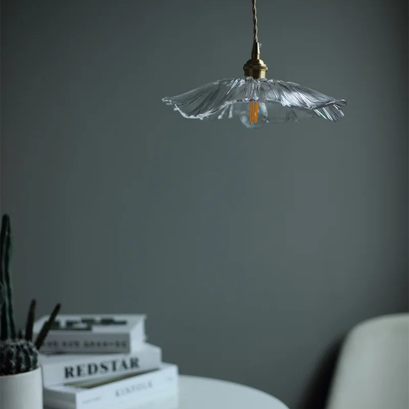 Pendant Lamp Flower Design with Glass Shade for Dining Room and Bedroom | Sansoti