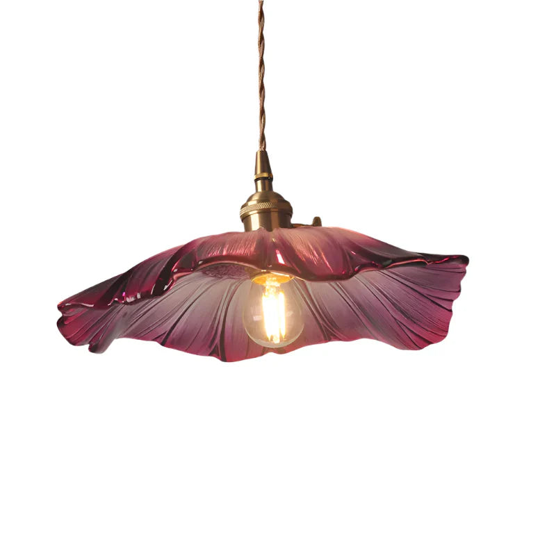 Pendant Lamp Flower Design with Glass Shade for Dining Room and Bedroom | Sansoti