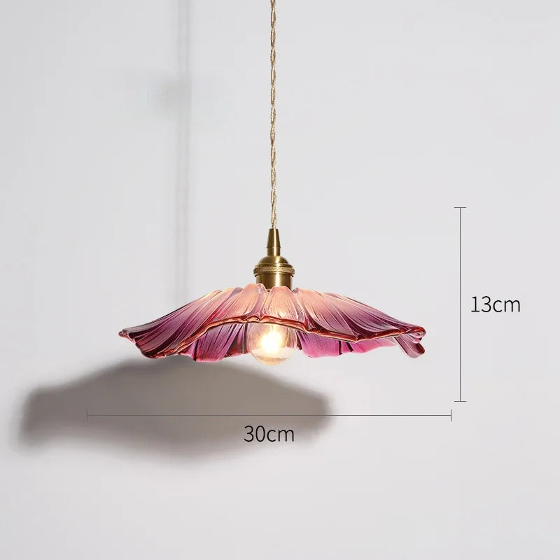 Pendant Lamp Flower Design with Glass Shade for Dining Room and Bedroom | Sansoti