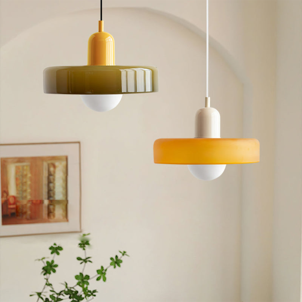 Luccon retro hanglamp glas G9 kleurrijk eettafel keuken verlichting design modern vintage | Sansoti