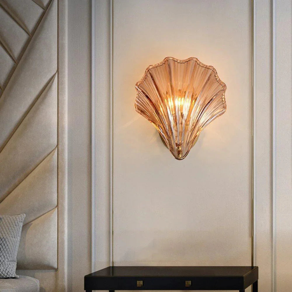Wandlamp Schelp Glas Metaal LED Kust Luxe Slaapkamer Hal Badkamer Modern | Sansoti