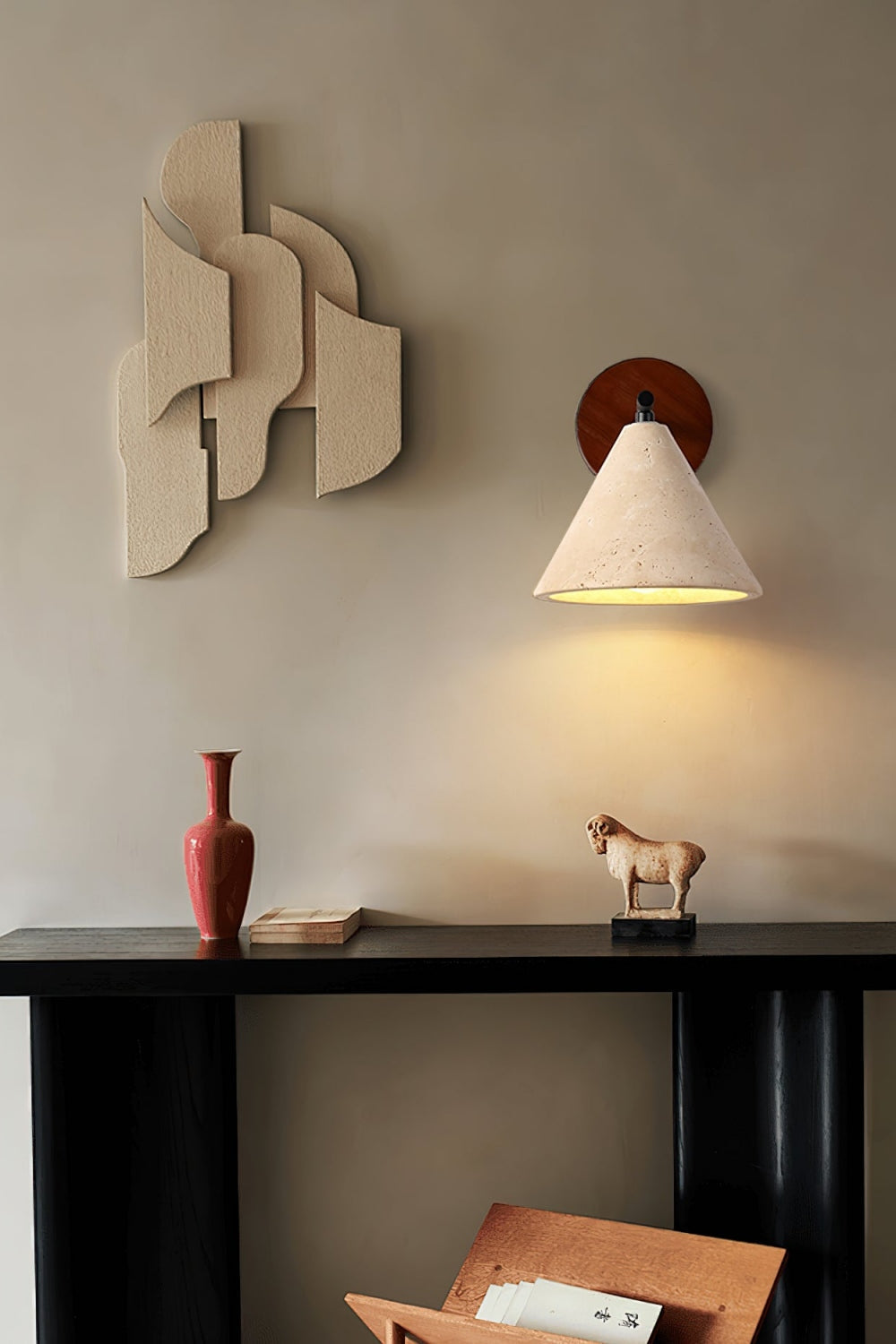 Travertijn Wandlamp Taps Toelopend Design Minimalistische Accentverlichting Slaapkamer Woonkamer | Sansoti