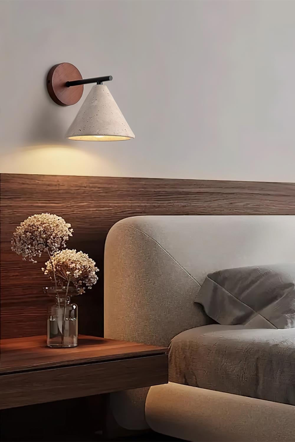 Travertijn Wandlamp Taps Toelopend Design Minimalistische Accentverlichting Slaapkamer Woonkamer | Sansoti