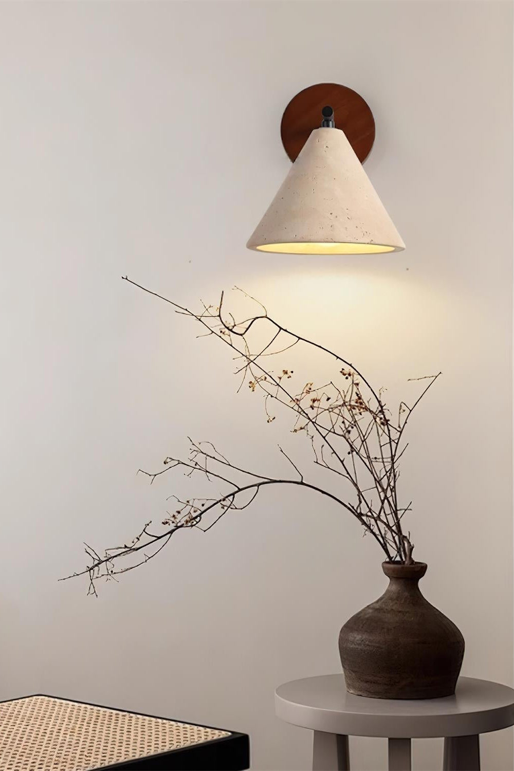 Travertijn Wandlamp Taps Toelopend Design Minimalistische Accentverlichting Slaapkamer Woonkamer | Sansoti