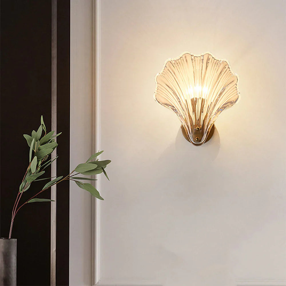 Wandlamp Schelp Glas Metaal LED Kust Luxe Slaapkamer Hal Badkamer Modern | Sansoti