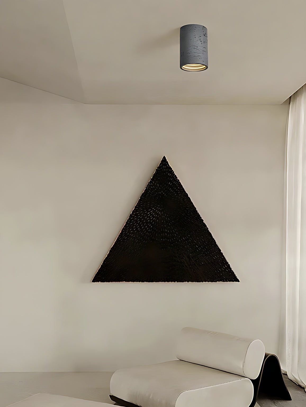 Cilindrische plafondlamp van travertijn – LED verlichting voor moderne interieurs | Sansoti