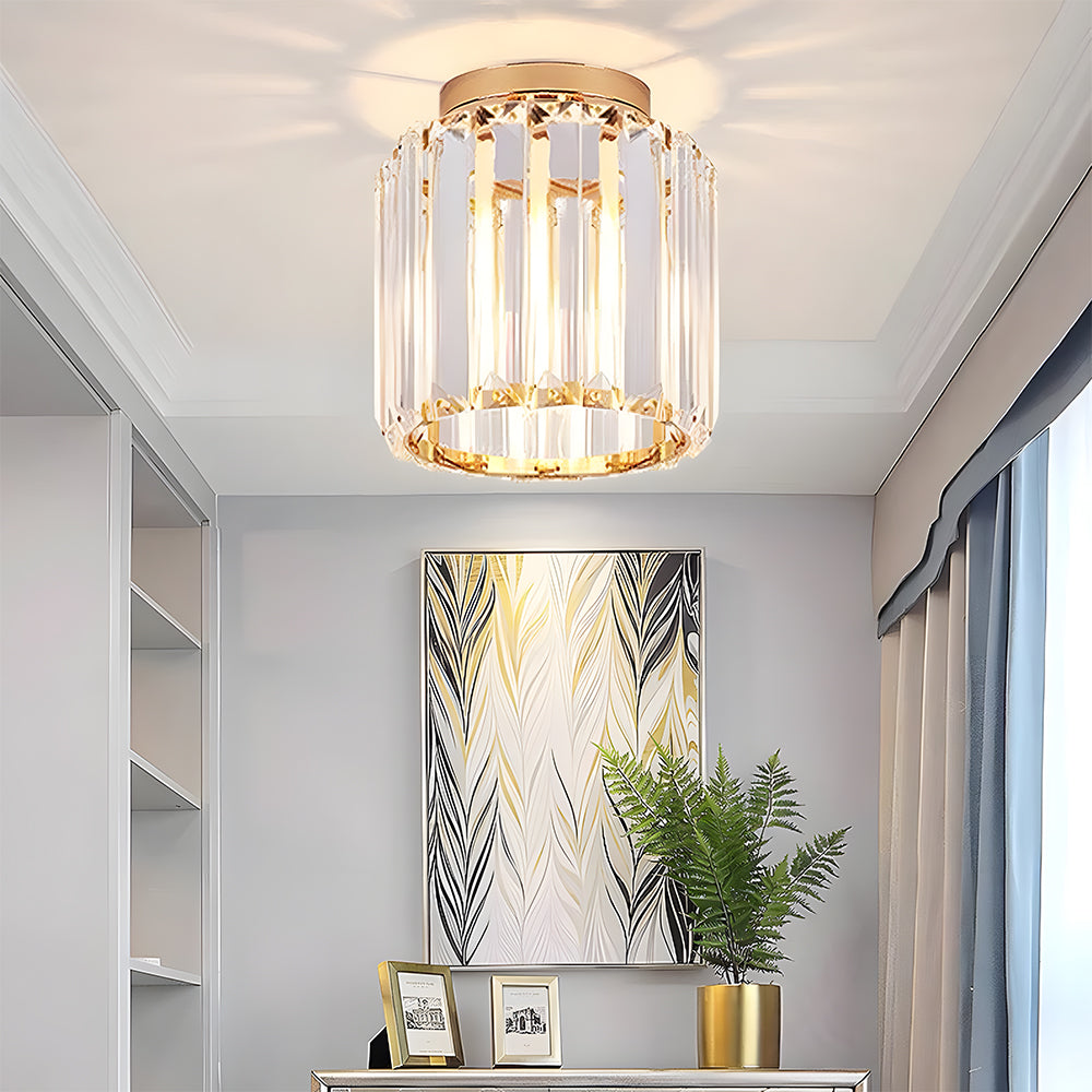 Plafondlamp Kristal Glas Modern Laag Profiel Zwart Goud E27 220V Hal Slaapkamer Woonkamer Chroom Verlichting | Sansoti