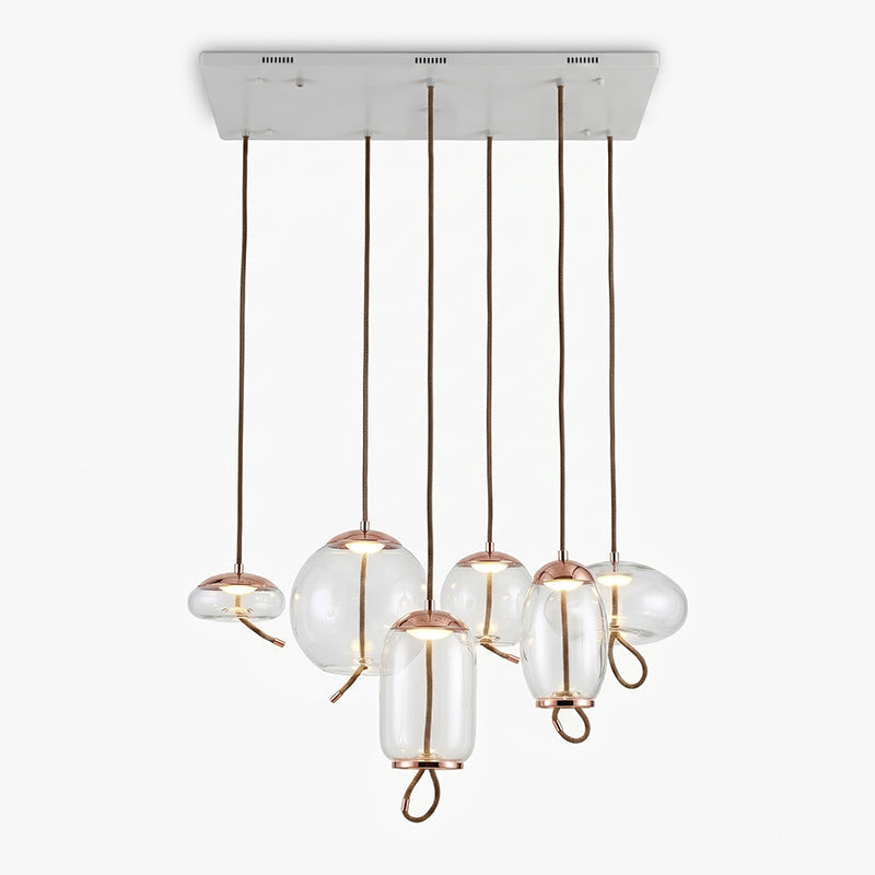 Handgeblazen Glazen Hanglamp Modern Design – Glas en Metaal – Instelbare Kabel 150cm – Geïntegreerde LED – 4 Modellen & Kleuropties | Sansoti