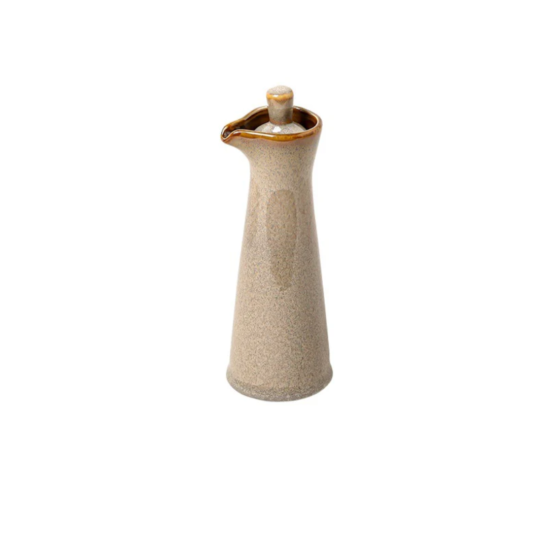 Keramische Oliedispenser met Glanslak 120ml – Elegante Schenktuit voor Olijfolie Azijn op Keukentafel | Sansoti