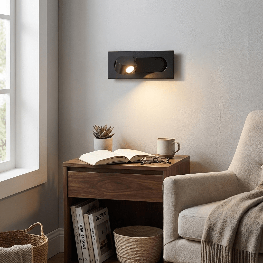 LED wandlamp met verborgen schakelaar – druk in, druk uit – verstelbare kop voor leeslicht naast bed | Sansoti