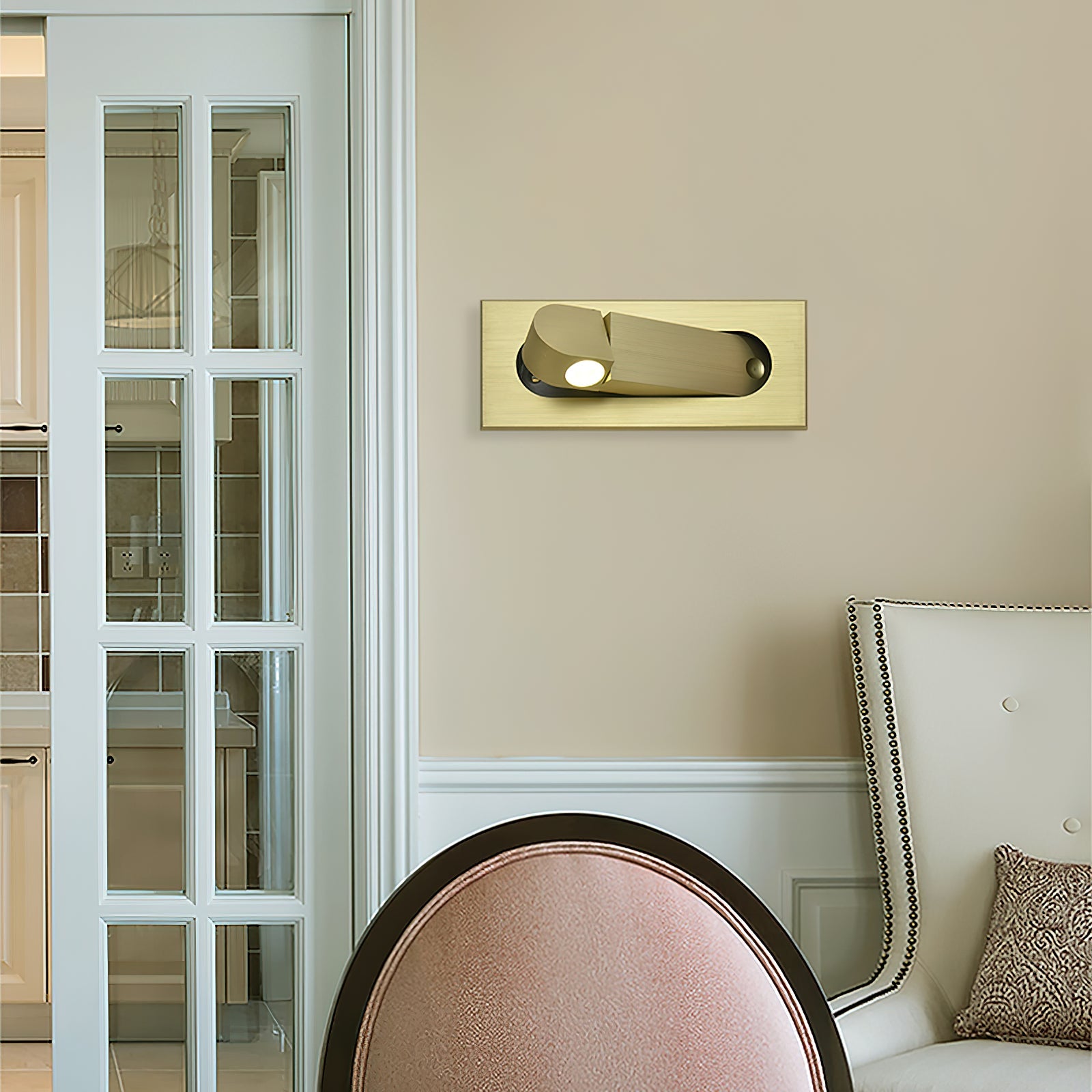 LED wandlamp met verborgen schakelaar – druk in, druk uit – verstelbare kop voor leeslicht naast bed | Sansoti