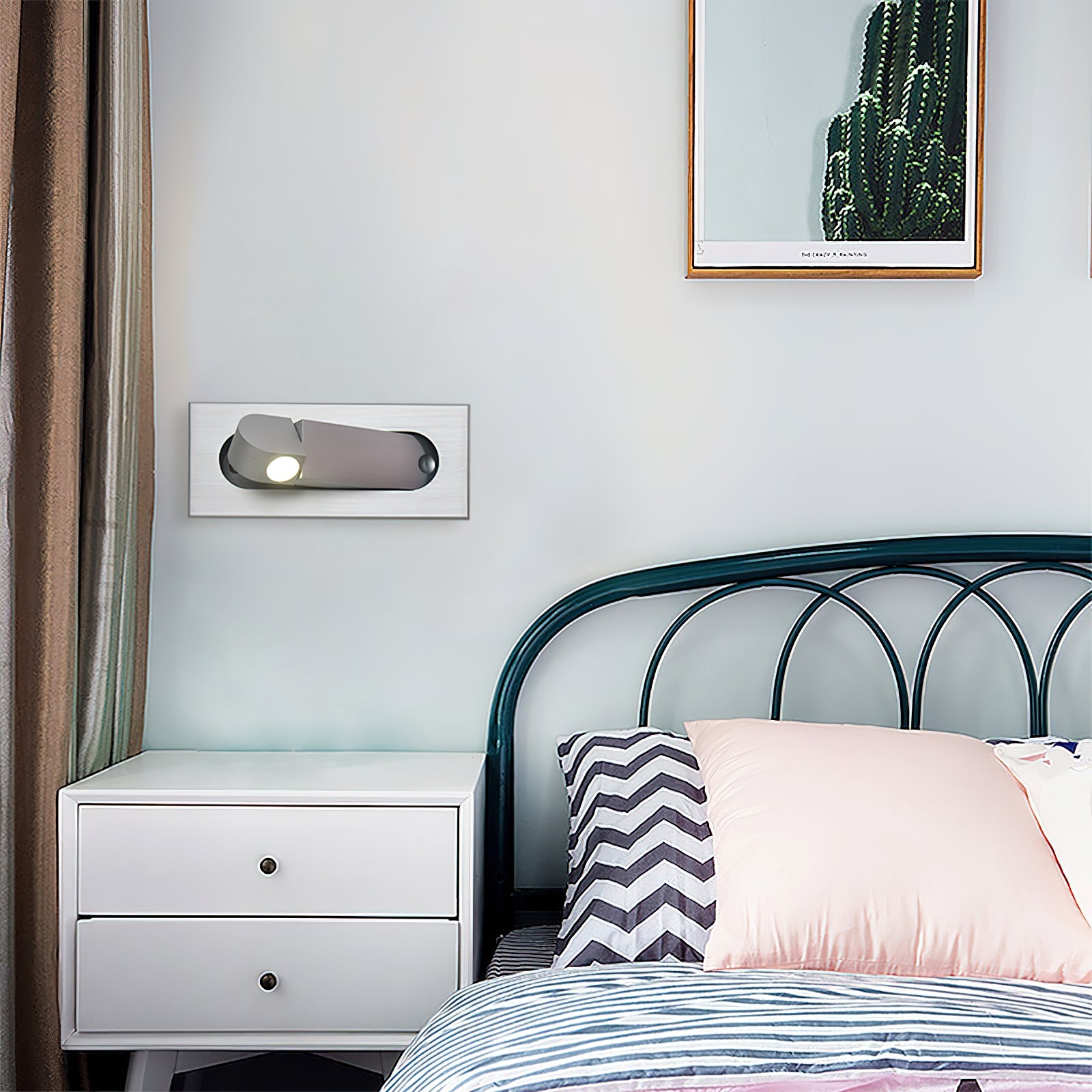LED wandlamp met verborgen schakelaar – druk in, druk uit – verstelbare kop voor leeslicht naast bed | Sansoti