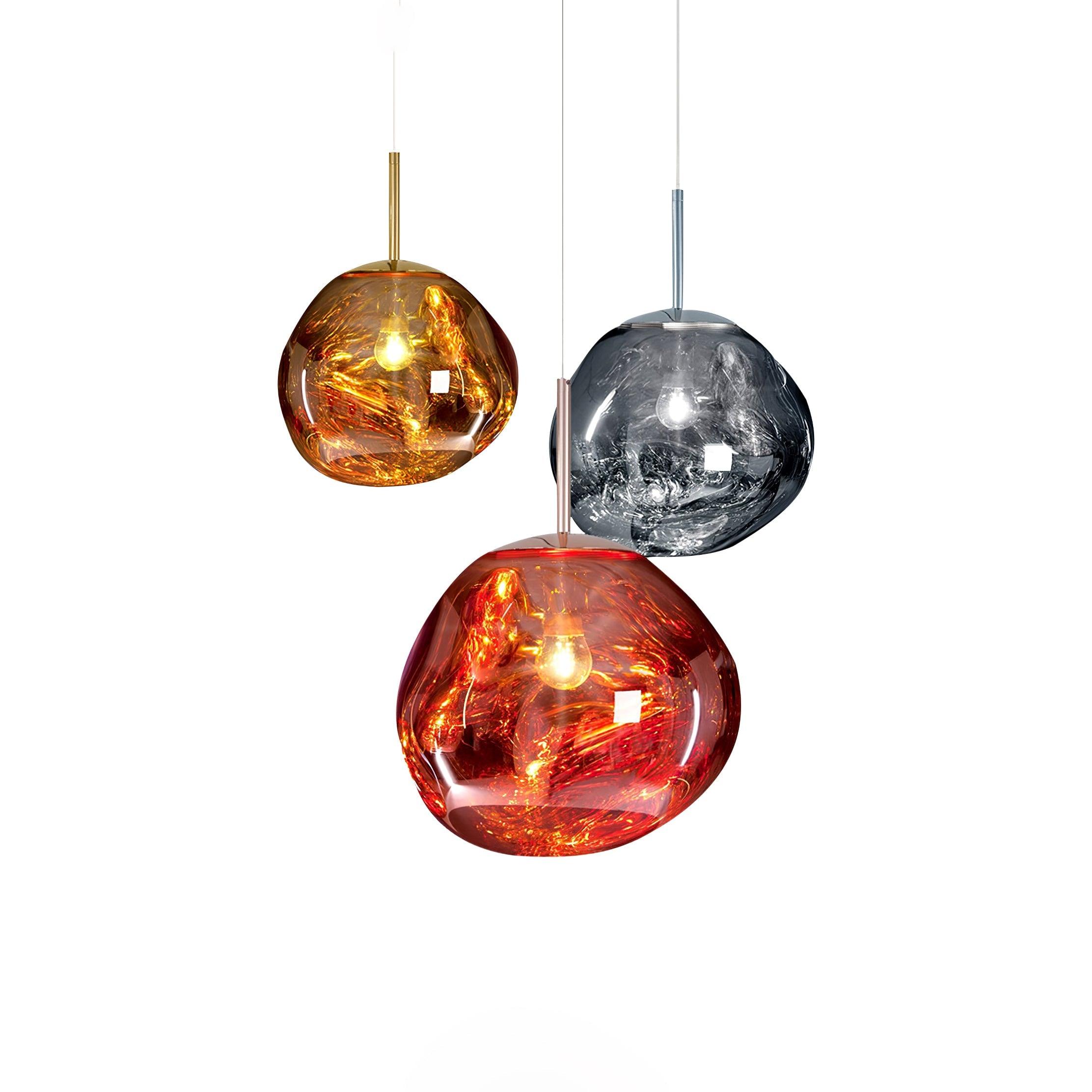 Hanglamp Modern Gesmolten Glas Effect ø18-48 cm Chroom Goud Rosé Goud met Spiegelreflectie voor Eetkamer Woonkamer | Sansoti