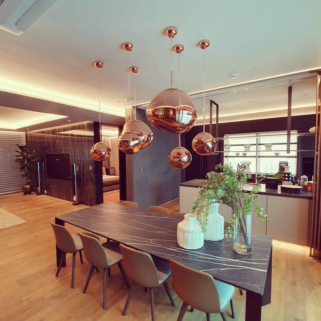 Hanglamp Modern Gesmolten Glas Effect ø18-48 cm Chroom Goud Rosé Goud met Spiegelreflectie voor Eetkamer Woonkamer | Sansoti