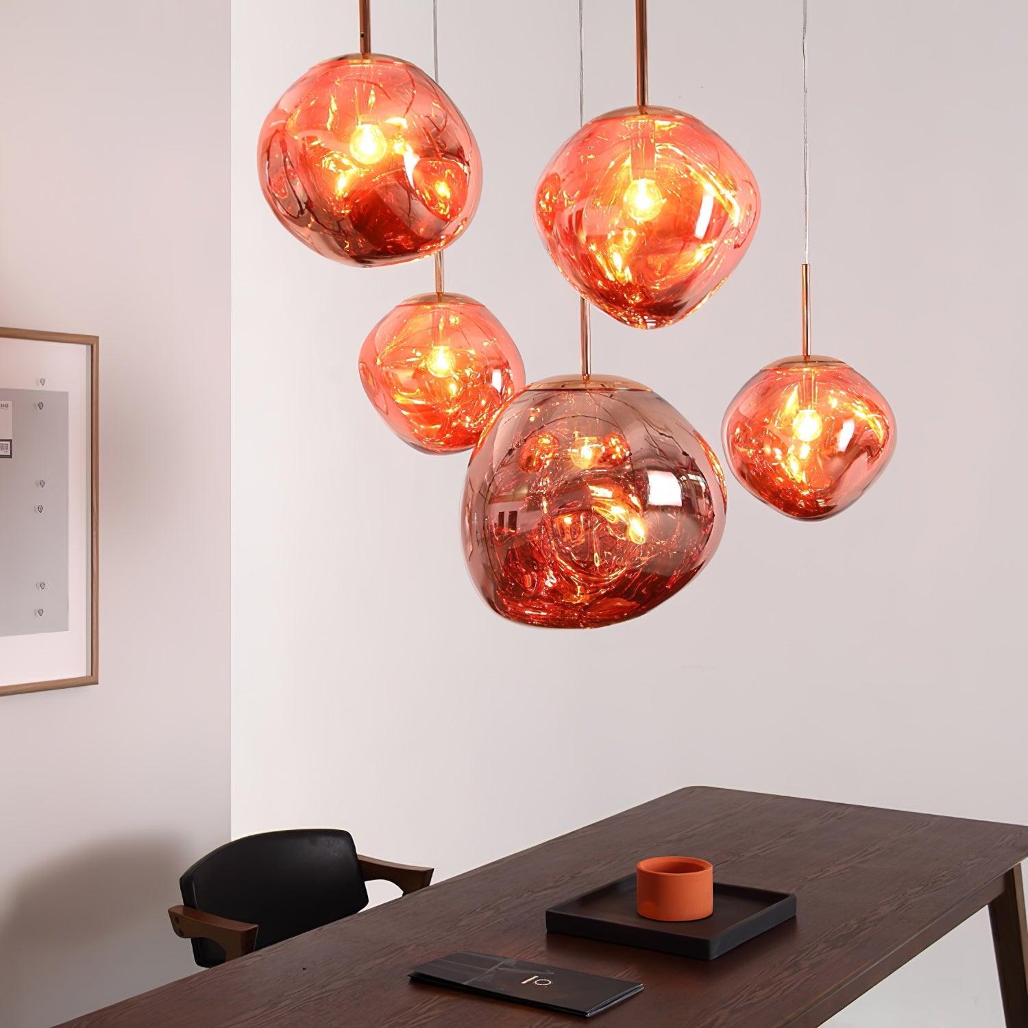 Hanglamp Modern Gesmolten Glas Effect ø18-48 cm Chroom Goud Rosé Goud met Spiegelreflectie voor Eetkamer Woonkamer | Sansoti